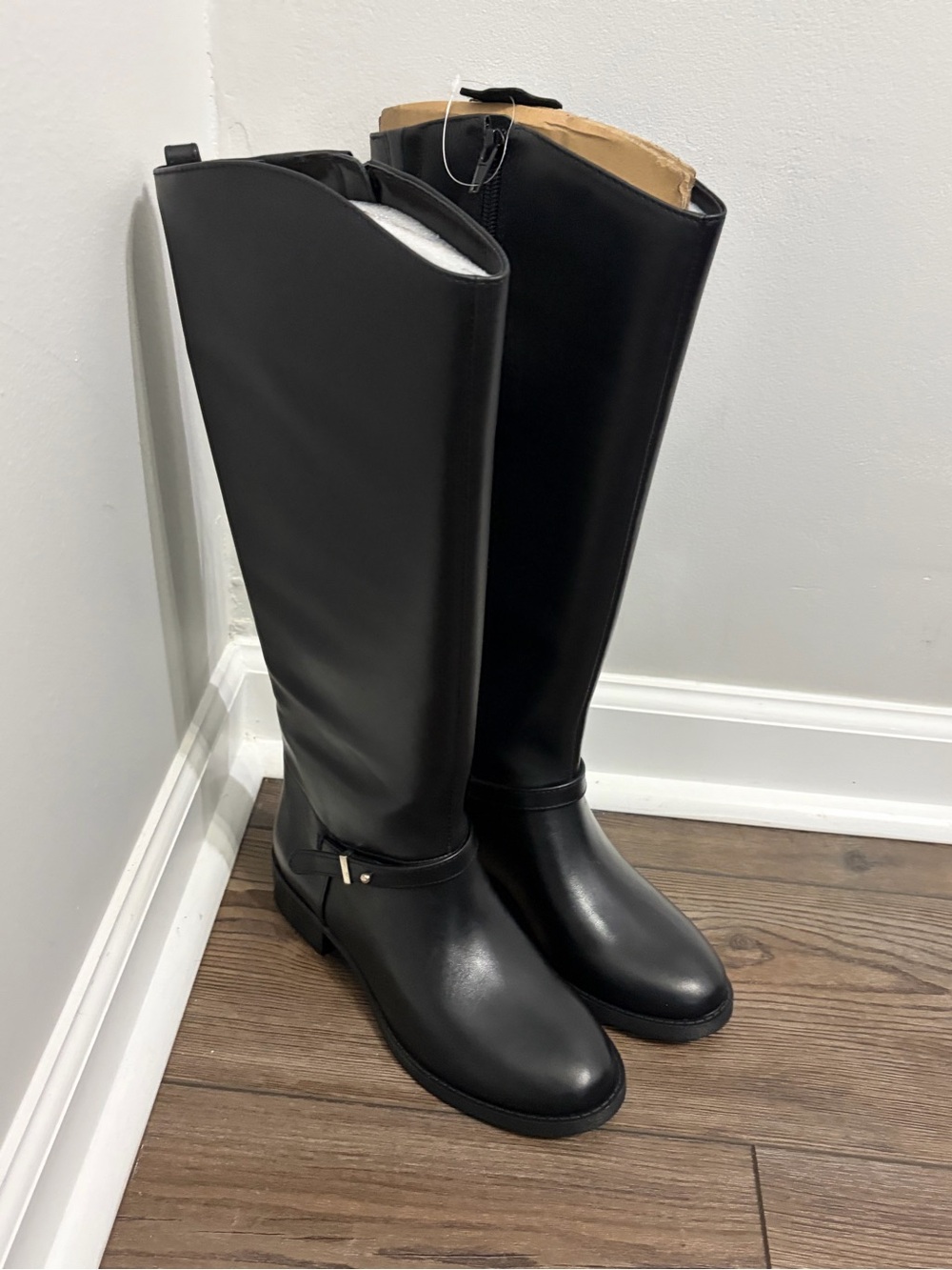 Women's Black Over-the-Knee Zip Riding Boots